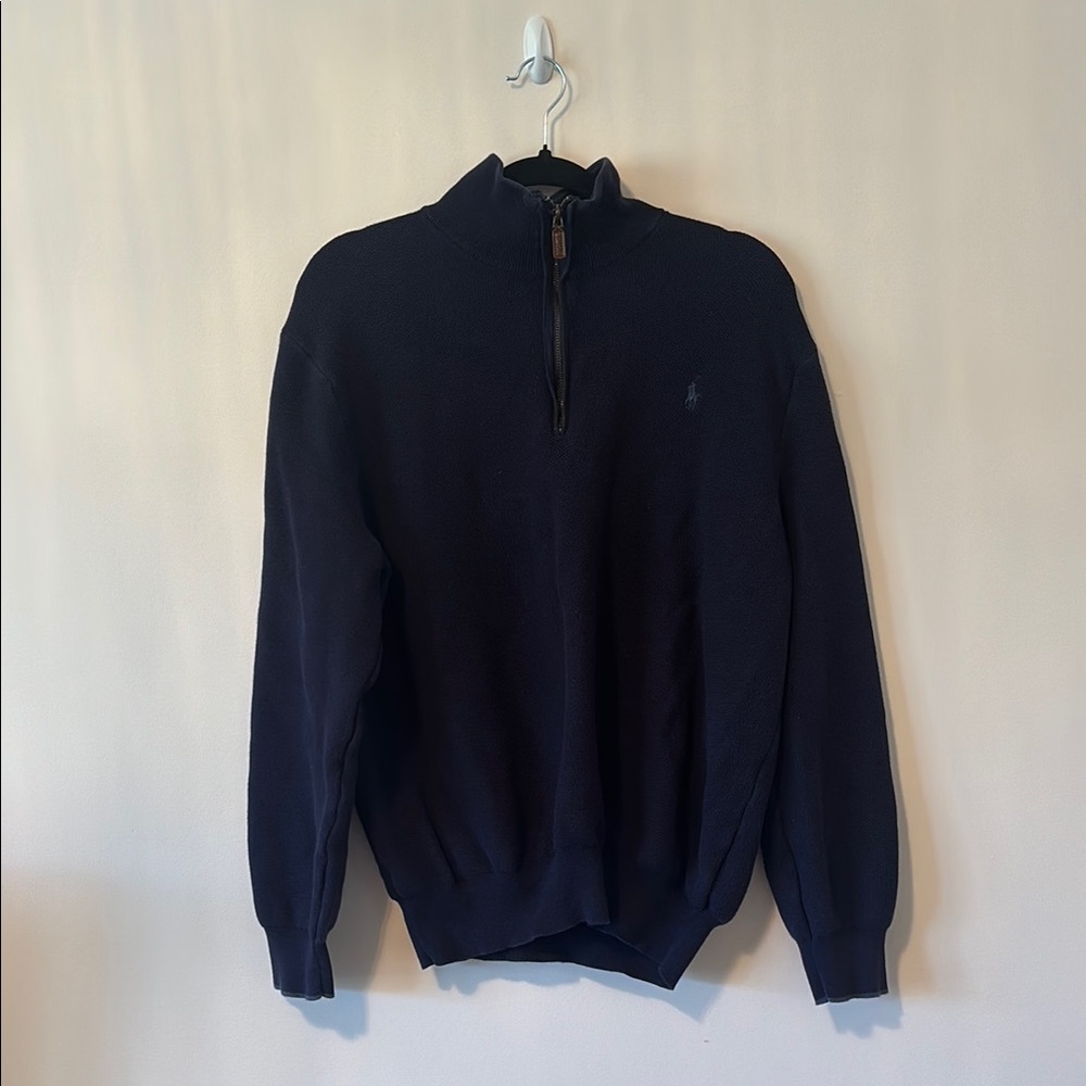 Men's Polo Ralph Lauren Navy Half-Zip Sweater XL